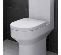 Bathroom Toilet WC Seat Soft Close D Shape Top Fix Hinges White Gloss Modern