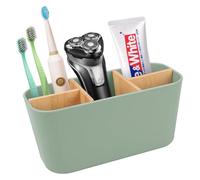 Bathroom Toothbrush Holder Multifunctional Removable Electric Toothbrush Holder with 5 Compartments, Toothpaste Organizer for Home (5 Compartments Green)