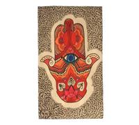 Bathroom Towel Culture Hebrew Hamsa Art Evil Eye Absorbent Beach Towel Lightweight Beach Body Wrap For Home Gym Bathroom 27.5X16In