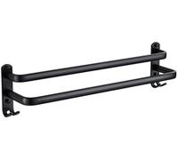 Bathroom Towel Holder 1/2/3 Layer Towel Holder Shoe Rack Organizer With Hooks Bar Slippers Shelf Wall Mount Hanger Compact Bathroom Storage(Double Layers,50cm)