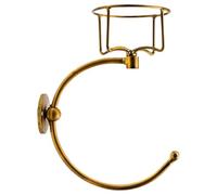 Bathroom Towel Holder - Wall Mount Heavy Duty Metal Storage Ring | Space Saving Organizer Hook With Candle Holder | Elegant Hanging Robe Coat Hanger For Shower Living Room Apartment Spa