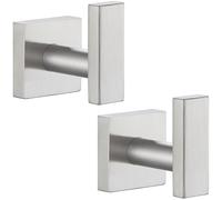 Bathroom Towel Hook 2 Pack, Angle Simple SUS304 Stainless Steel Bath Robe Holder, Modern Coat Hook Wall Mounted, Brushed Nickel