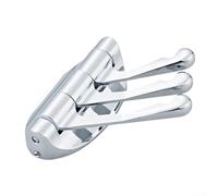 Bathroom towel hooks with rotatable movable design, zinc alloy material, brushed nickel finish, intended to save space and prevent clothes from falling