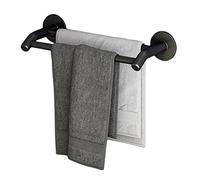 Bathroom Towel Rail Paste Towel Holder Wall Mounted Towel Rack Multifunctional Double Rod Towel Bar Towel Holder Organizer,Black-50cm