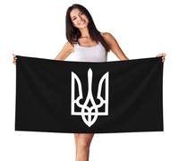 Bathroom Towel Ukraine Tryzub Proud Ukrainian Premium Microfibre Beach Towels Absorbent Bathsheet For Home Hotel Sport 80X130Cm