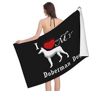 Bathroom Towels I Love My Doberman Dog Soft Beach Towel Cosy Microfiber Washcloths For Hotel Beach Women,80X130Cm