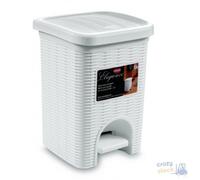 Bathroom Trash Can Mod Elegance Plastic Material Color White 6L