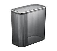 Bathroom Trash Can Slim Bathroom Trash Can, 3.7 Gallon Clear with Lid, Modern Stylish Flip Top Waste Basket for Narrow Living Room Bedroom Office for living room decor(Gris)