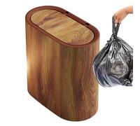 Bathroom Trash Can with Lid - Slim Trash Can with Lid, Covered Waste Basket Dustbin Slim Design for Indoor Toilet Laundry Kitchen Bedroom Dorm