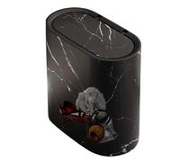 Bathroom Trash Can with Lid - Slim Trash Can with Lid, Covered Waste Basket Dustbin Slim Design for Indoor Toilet Laundry Kitchen Bedroom Dorm