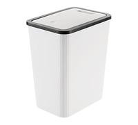 Bathroom Trash Can with Lid,Waste Basket - Recycling Bin with Press Top Slim Modern 13L for Indoor Bathroom Kitchen Bedroom Living Room