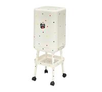 Bathroom Trash Can with Wheels and Feet, Tall Trash Can Recycling Bin for Living Room, Kitchen, Office- Cake Cat