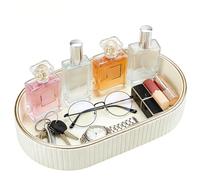 Bathroom Tray, Leather Oval Decorative Bath Perfume Jewelry Tray, Vanity Tray Table Tray for Bathroom Dressing Table, Soap Dispenser, Toilet, Bathtub, Candles, Kitchen Sink(Oval)