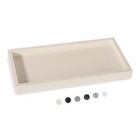Bathroom Tray, Small Vanity Tray Silicone Soap Dish Sponge Holder Kitchen Sink Organizer Bathroom Accessories for Countertop, Toilet, Shower, Large, Beige
