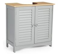 Bathroom Under Sink Cabinet 2 Door Grey Basin Cupboard Storage Unit