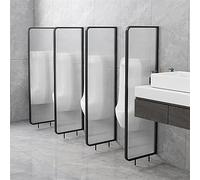 Bathroom Urinal Privacy Partition Screen, Translucent Glass Urinal Divider Baffle Barrier, Public Health Protection Privacy Panels, 4 Pack - H140cm×W45cm