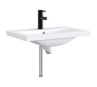 Bathroom Vanity Basin Matte Black Metal 61x40x16.5cm with Faucet & Quick Drain.