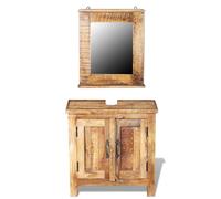 Bathroom Vanity Cabinet with Mirror Storage Cupboard Wall Mirror Decor vidaXL