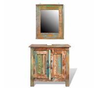 Bathroom Vanity Cabinet with Mirror Storage Cupboard Wall Mirror Decor vidaXL