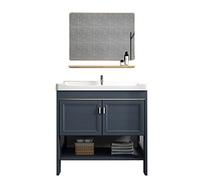 Bathroom Vanity Cabinet with Sink Top Combo Set Single Sink Floor Standing Laundry Tub Washing Station Hand Basin with Storage Shelves for Backyard Garage Camping Handwashing，Set 81*48cm/31.8*18.8in