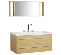 Beliani Bathroom Vanity Set Almeria 101 Cm Beige