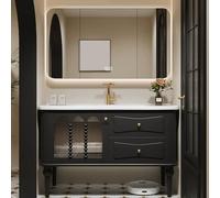 Bathroom Vanity Set with Smart Defogging Mirror and LED Illumination, Includes Sink for Modern Home Decor