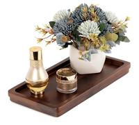 Bathroom Vanity Tray 11.8x5.9in of Acacia Wood - Elegant Organizer for Cosmetics, Jewelry, Perfume, Candle, Key - Premium Wood Tray for Bathroom, Kitchen, Countertop, Toilet Tank, Sink (Dark Brown)