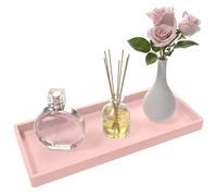 Bathroom Vanity Tray, 30x12.5cm Countertop Decorative Tray, Big Silicone Furniture Decorative Tray, Kitchen Sink Organizer for Scrubber, Lotion Bottles, Perfume, Jewelry(Pink)