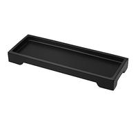 Bathroom Vanity Tray Bathroom Tray Silicone Soap Dish for Kitchen Countertop Sink Organiser Plate Holder for Perfume Candles Soap Towel Plant Bathroom Accessories Matte (Black)