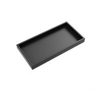 Bathroom Vanity Tray Countertop Organizer Waterproof Shatterproof Slip Resistant Soap Dispenser Tray for Shampoo Perfume Jewelry Kitchen or Bathroom Sink Accessories Dishwasher Safe(Black 20x10cm)