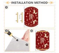 Bathroom Vanity Tray Elk Reindeer Gold Snowflakes Red Acrylic Decorative Tray for Countertop Organizer Perfume Makeup Dresser