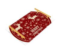 Bathroom Vanity Tray Gold Snowflakes Elk Reindeer Red Acrylic Decorative Tray for Countertop Organizer Perfume Makeup Dresser