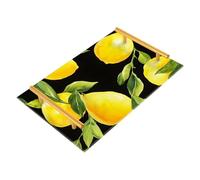 Bathroom Vanity Tray Lemon Tree Yellow Limon Black Acrylic Decorative Tray for Countertop Organizer Perfume Makeup Dresser