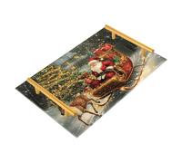 Bathroom Vanity Tray Santa Claus Elk Winter Acrylic Decorative Tray for Countertop Organizer Perfume Makeup Dresser