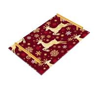 Bathroom Vanity Tray Snowflake Deer Elk Red Acrylic Decorative Tray for Countertop Organizer Perfume Makeup Dresser
