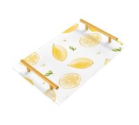 Bathroom Vanity Tray Watercolor Lemon Limon Acrylic Decorative Tray for Countertop Organizer Perfume Makeup Dresser