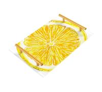 Bathroom Vanity Tray Yellow Lemon Fruit Limon Acrylic Decorative Tray for Countertop Organizer Perfume Makeup Dresser