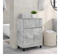 Bathroom Vanity Unit Concrete Grey 60x35x80cm Engineered Wood Slim Sink Cabinet