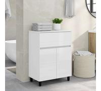 Bathroom Vanity Unit High Gloss White 60x35x80cm Engineered Wood 1 Drawer Slim.
