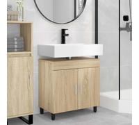 Bathroom Vanity Unit Sonoma Oak 60x35x60cm Engineered Wood Sink Cabinet Storage