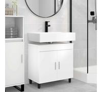 Bathroom Vanity Unit White 60x35x60cm Engineered Wood Reversible Storage Cabinet