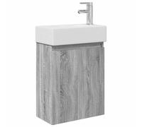 Bathroom Vanity Unit Wall-Mount Grey Sonoma 45.5x22.5x84cm Engineered Wood Sink