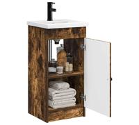 Bathroom Vanity Units Bathroom Furniture Set Sonoma oak Concrete grey Smoked oak