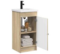 Bathroom Vanity Units Bathroom Furniture Set Sonoma oak Concrete grey Smoked oak