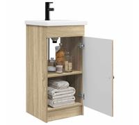 Bathroom Vanity Units Bathroom Furniture Set Sonoma oak Concrete grey Smoked oak