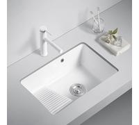 Bathroom Vanity Utility Sinks for a Laundry Room, Thickened Ceramic Bathroom Sinks with Washboard for Home Laundry Room, Hotel, Guesthouse, Balcony(40x46x21cm/18x15.7x8in)