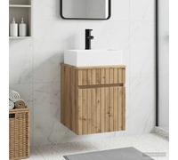 Bathroom Vanity Wall-mounted Artisan Oak Engineered Wood 39x41x62.5cm with Shelf