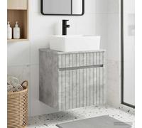 Bathroom Vanity Wall-Mounted Concrete Grey 49x41x63cm Engineered Wood SpaceSaver
