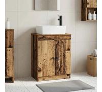 Bathroom Vanity with Sink Old Wood 54 x 35 x 83 cm Engineered Wood Black 1 Shelf
