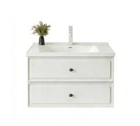 Bathroom Vanity with Sink, Wall Mounted Floating Cabinets, Double Drawers, Space-Saving Design